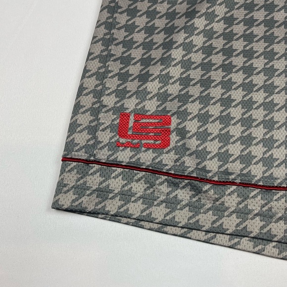 Nike Lebron James Mens Houndstooth Basketball Shorts Sz Medium Y2K Grey/Red C2 - Picture 4 of 9